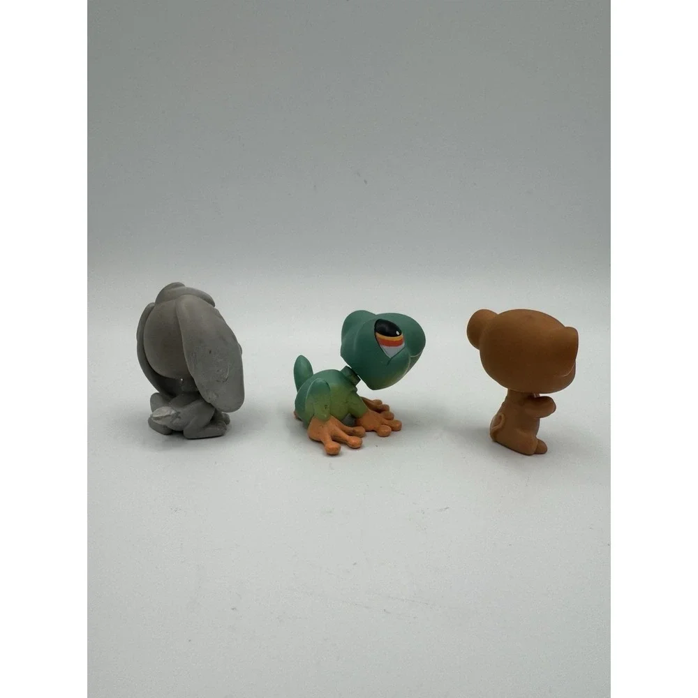 Littlest Pet Shop Lot Of 3 Gray Bunny 346, Mouse 324, and Frog 264 Authentic Toy